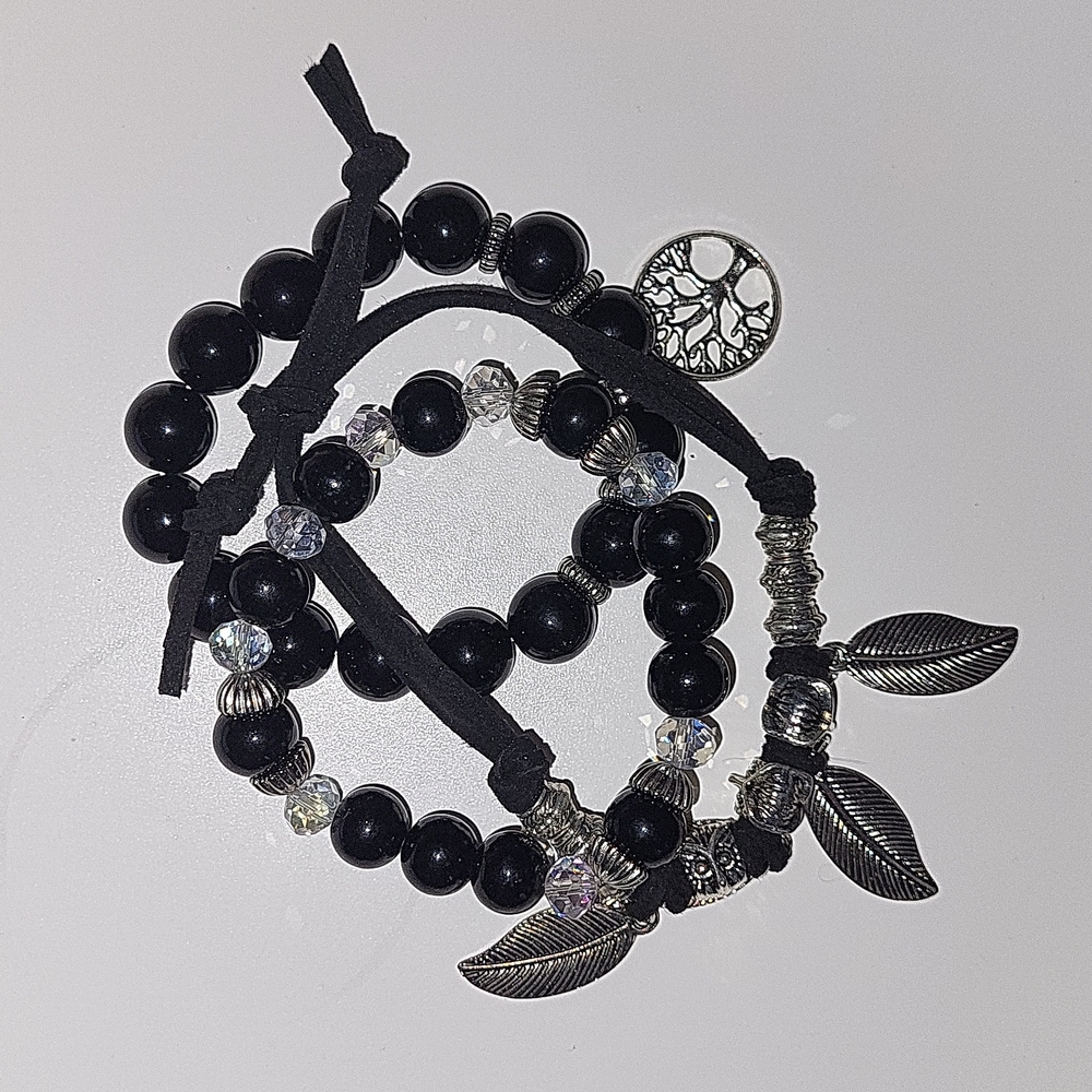 Yoga bracelet set (3) bracelets, bought from a yoga studio